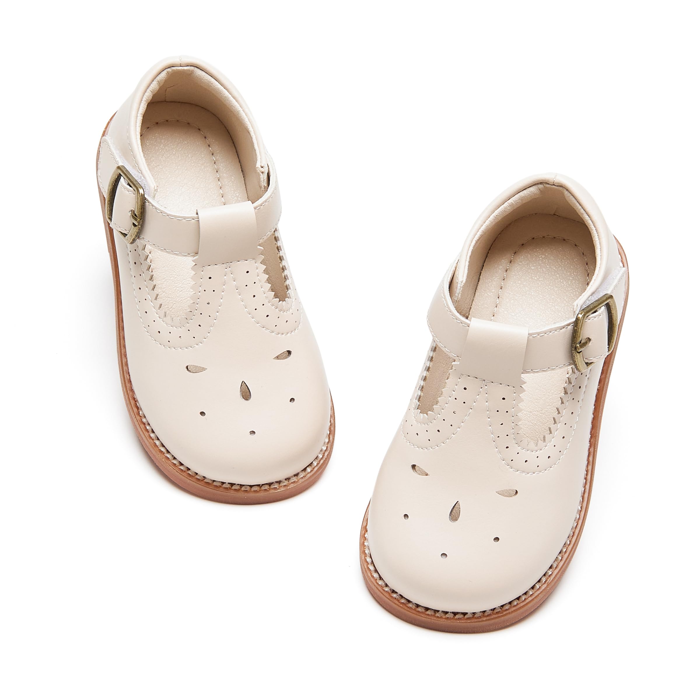 PHIRAMIN Toddler Flower Girl Dress Shoes - Little Girl Mary Janes Flats Wedding