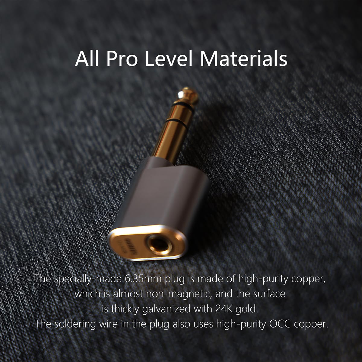 DD ddHiFi DJ65B (AL) Adaptador de conector de auriculares macho de 6,35 mm a hembra de 4,4 mm, convertidor de audio para auriculares/auriculares
