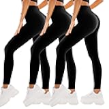 3 Pack Leggings for Women - High Waisted Buttery Soft Yoga Pants for Workout Athletic Sports