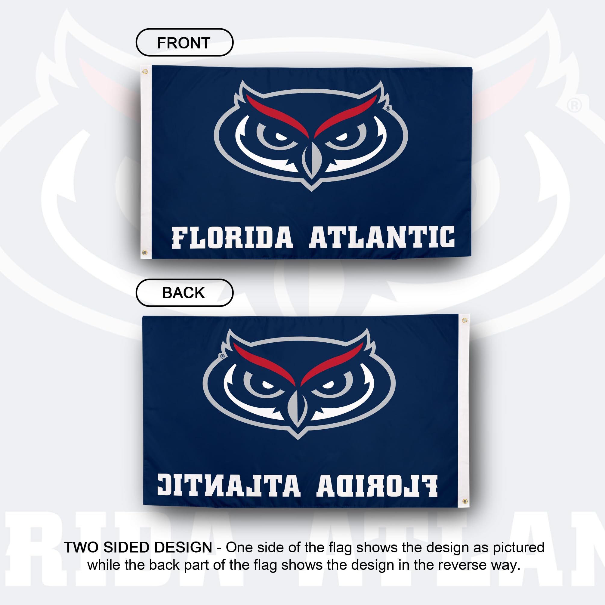 Desert Cactus FAU Flagge – Florida Atlantic University Banner, 3x5 Fuß, 100% Polyester