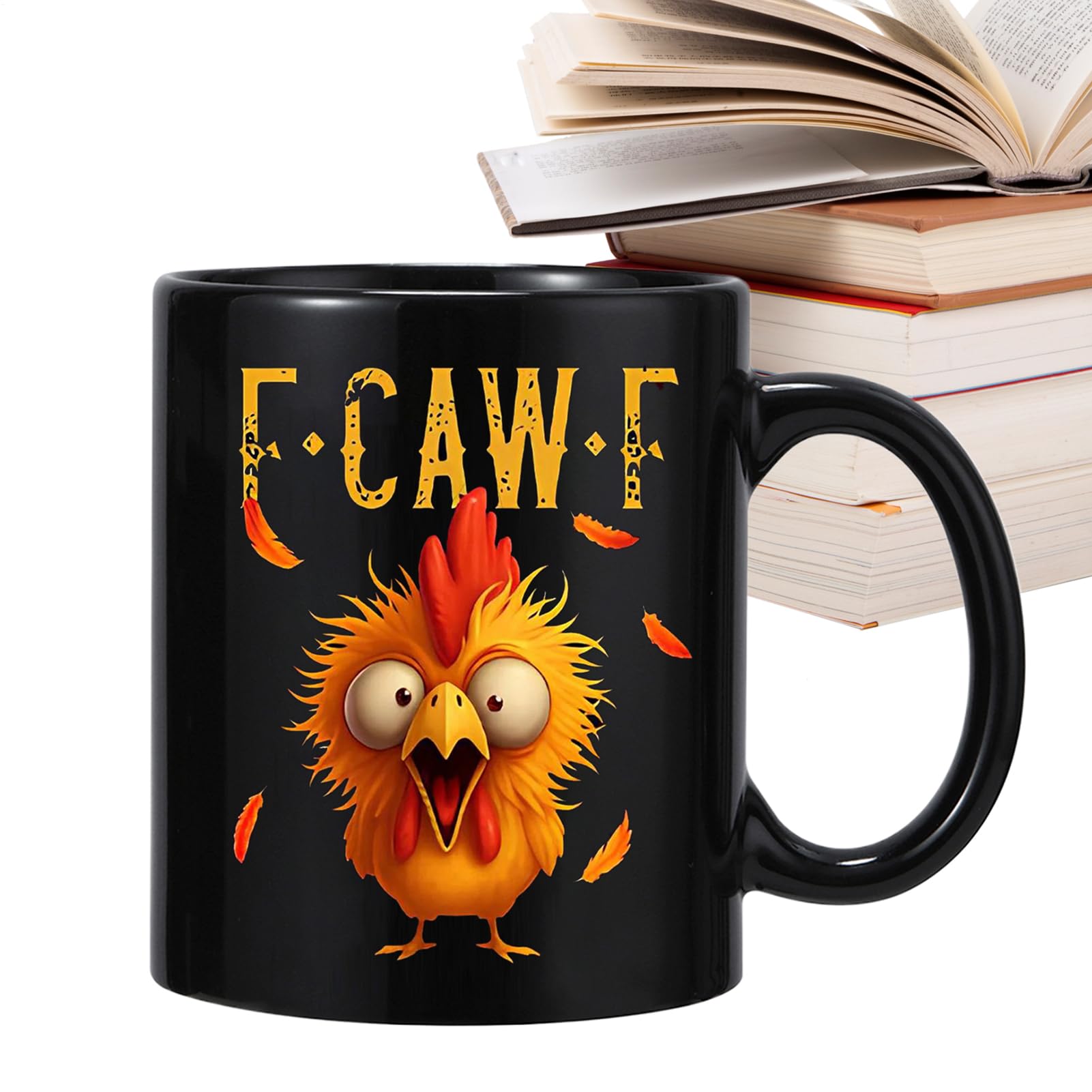 Taza de café para viajes de 350 mililitros, taza de té con gallina para mujer y hombre