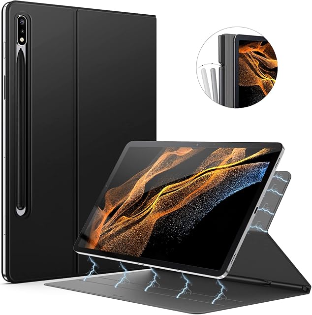 ZtotopCases Magnetic Case Compatible with Samsung Galaxy Tab S8 Ultra 14.6 Inch 2022 (SM-X900/X906), Cover with Auto Sleep/Wake, Ultra Slim Lightweight for Samsung Tablet S8 Ultra, Black