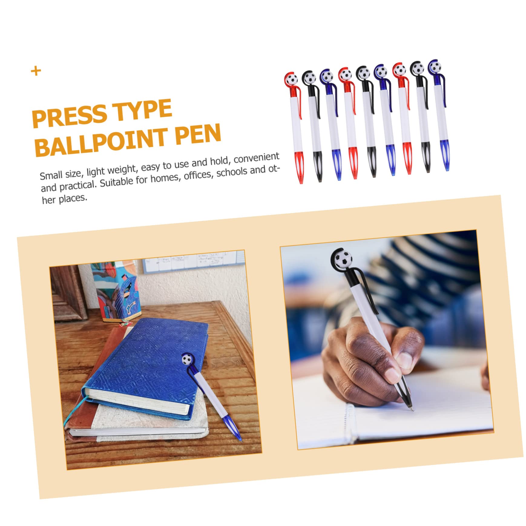 VILLCASE 5 Set Penna A Sfera Penne A Sfera Squadra Di Calcio Piatti Di Carta Da Calcio Penne Da Calcio Novità Penna Da Calcio in Plastica Artigianale Pennarelli in Plastica 18 Pezzi * 5