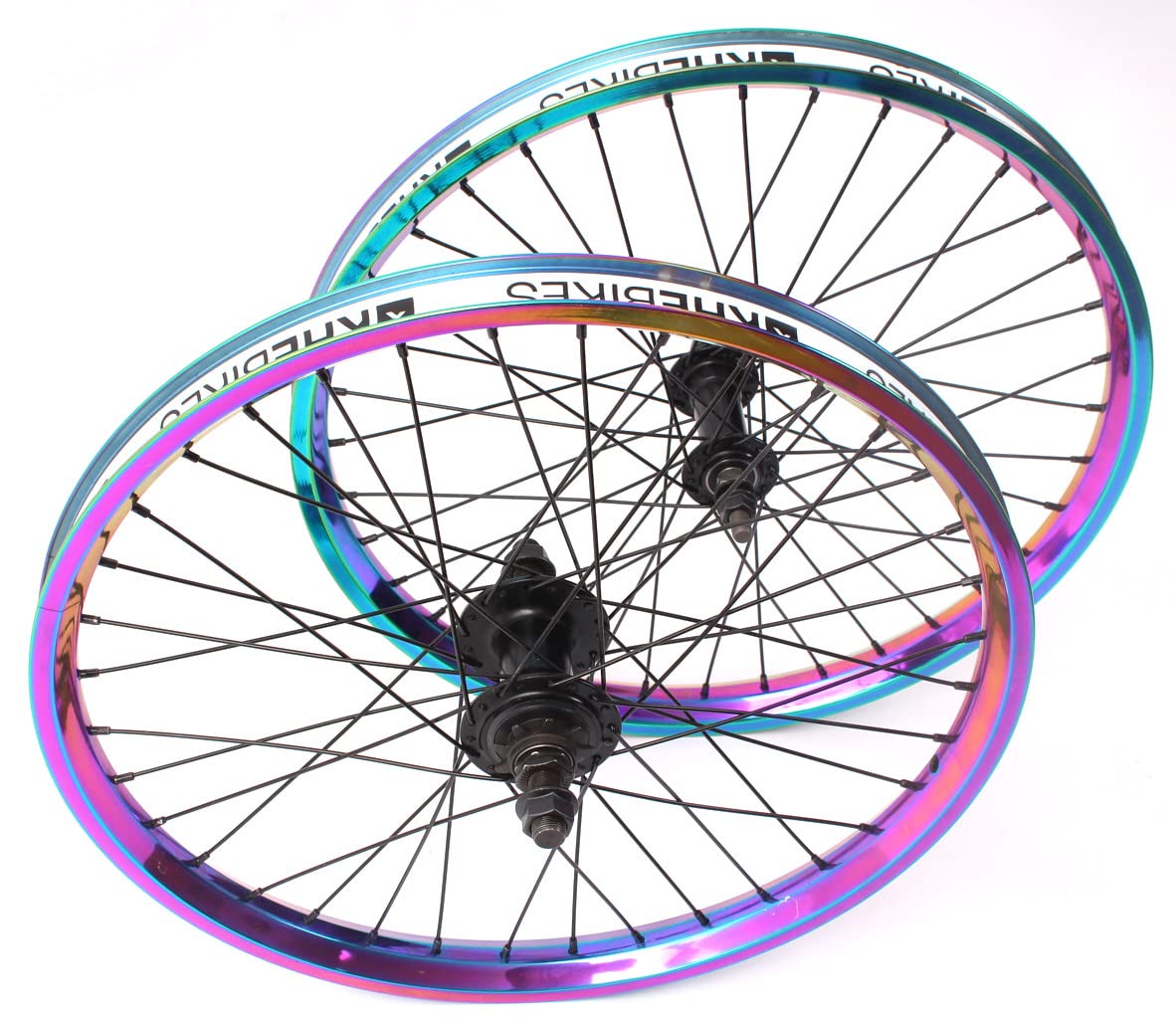 KHE BMX zestaw kół Oil Slick aluminiowa felga MVP 36H 14 mm 9T zębatka i taśma na obręcz