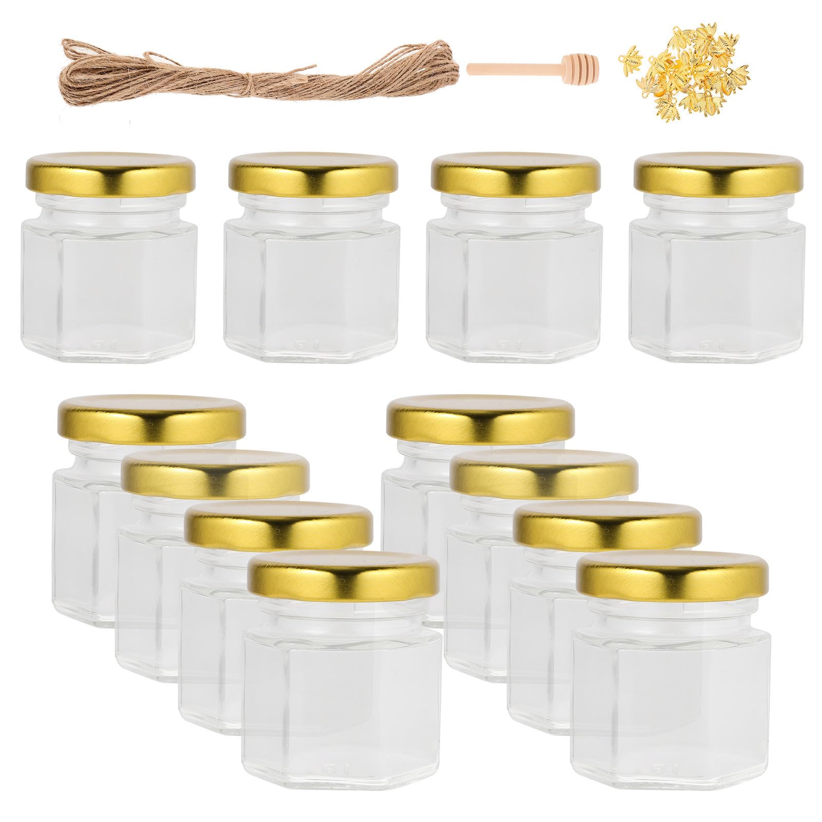 MAGICLULU 20 Pezzi Barattoli Esagonali in Vetro da 45ml, Set da 20