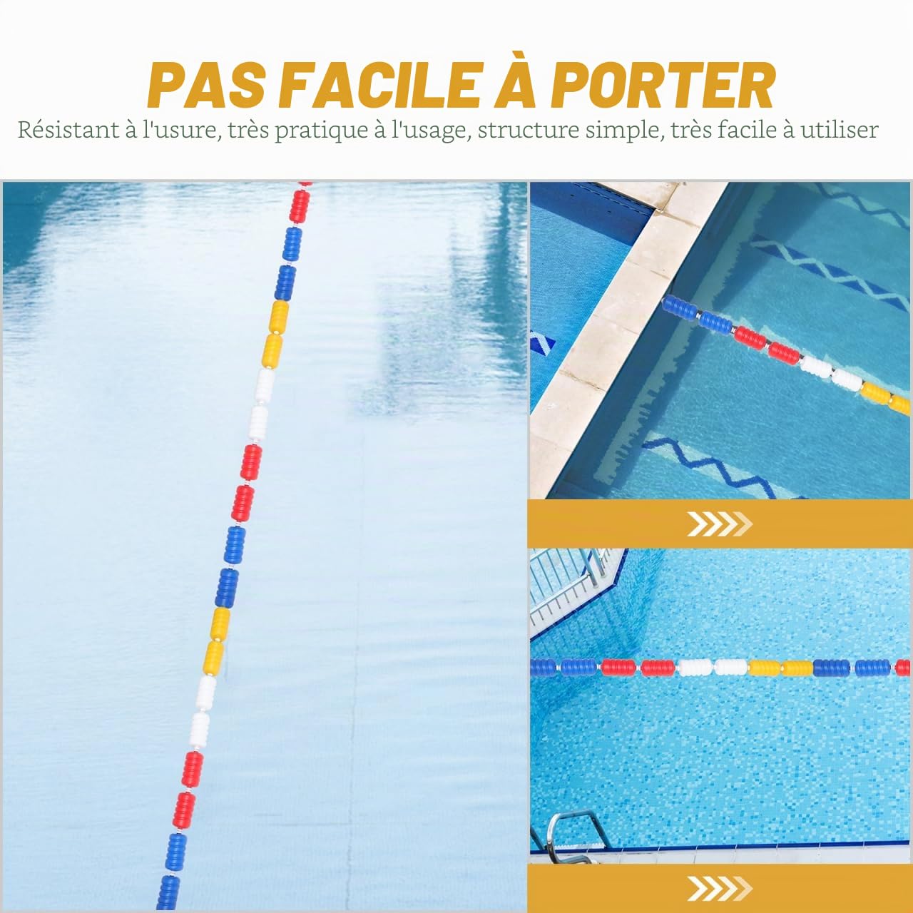Bouée Piscine pour Séparation de Zones et Flottabilité en Plastique Spirale Accessoire pour Piscine et Ligne de Marquage