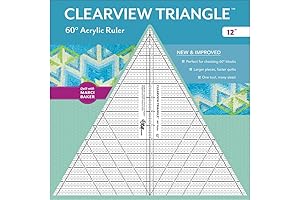 C&T Publishing Notions Ruler Clearview Triangle 12" 45 and 30 60 Degree