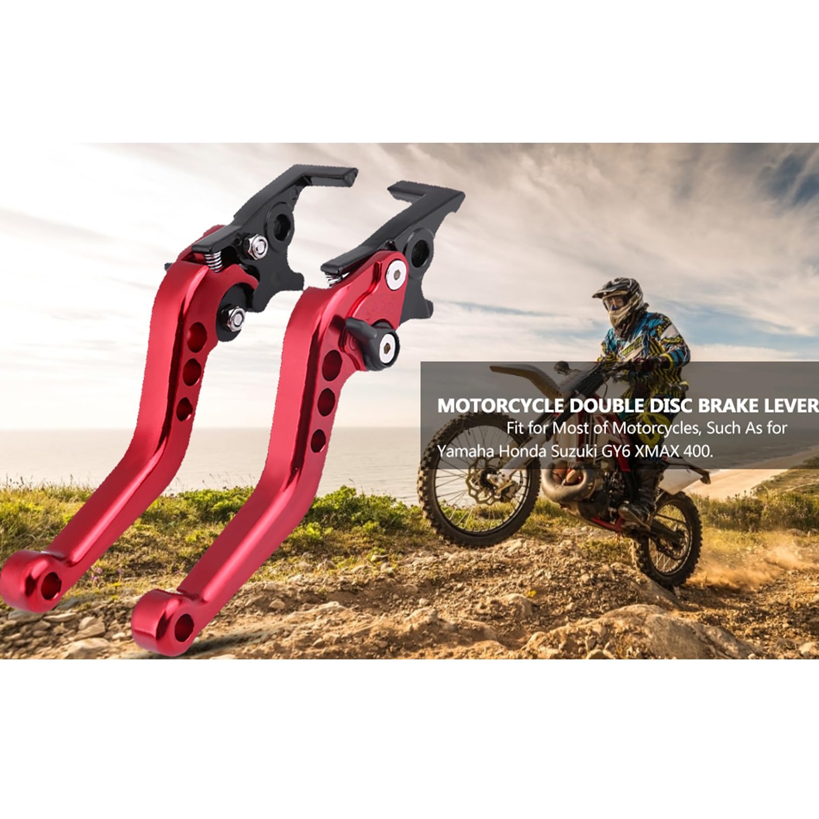 Leve Freno Moto 1 Paio Leve Freno A Doppio Disco Cambio Scooter Moto Universale Per Yamaha Honda Suzuki GY6 XMAX 400 (nero