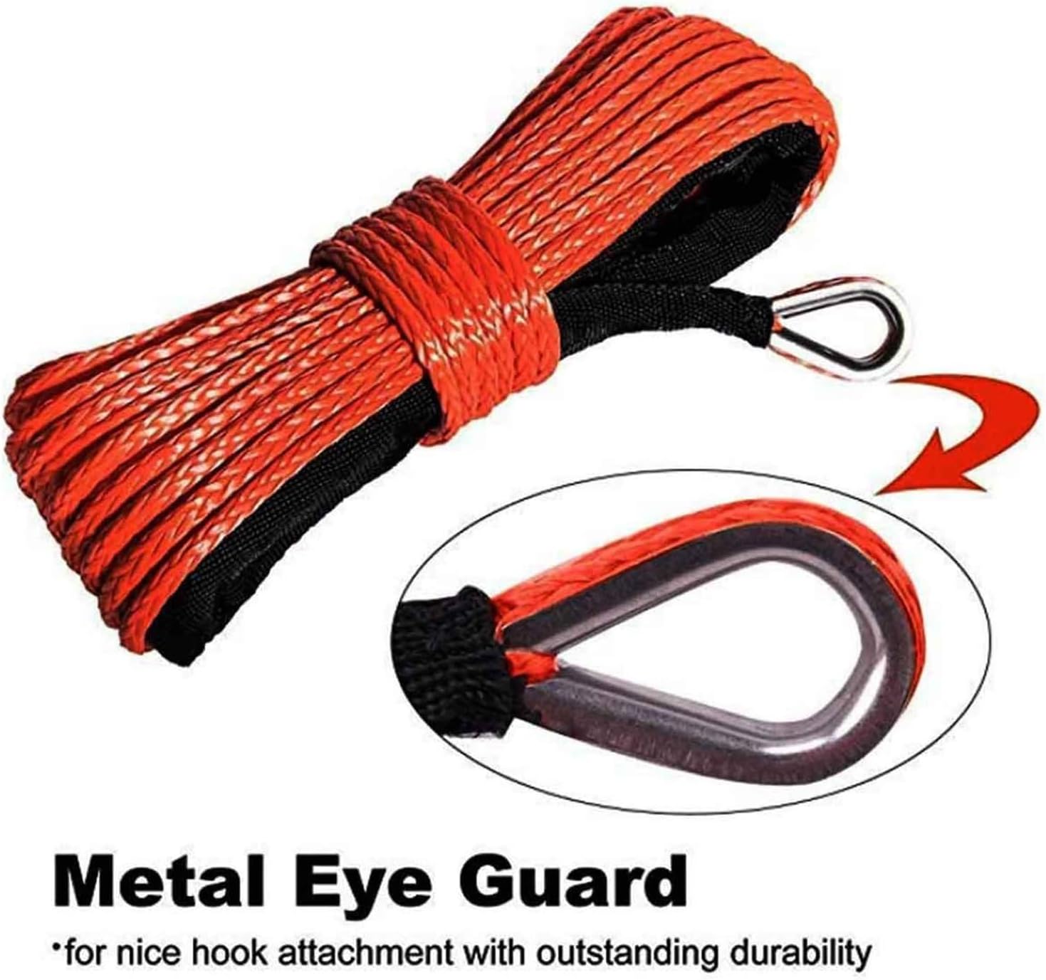 LIAMOS Winch Rope Cable, 15M 6mm Winch Rope Trailer String Line Cable Synthetic Towing Rope with Hook Car Emergency String 7700lbs for ATV UTV Truck Boat Long Resistance to Wear(Blue)