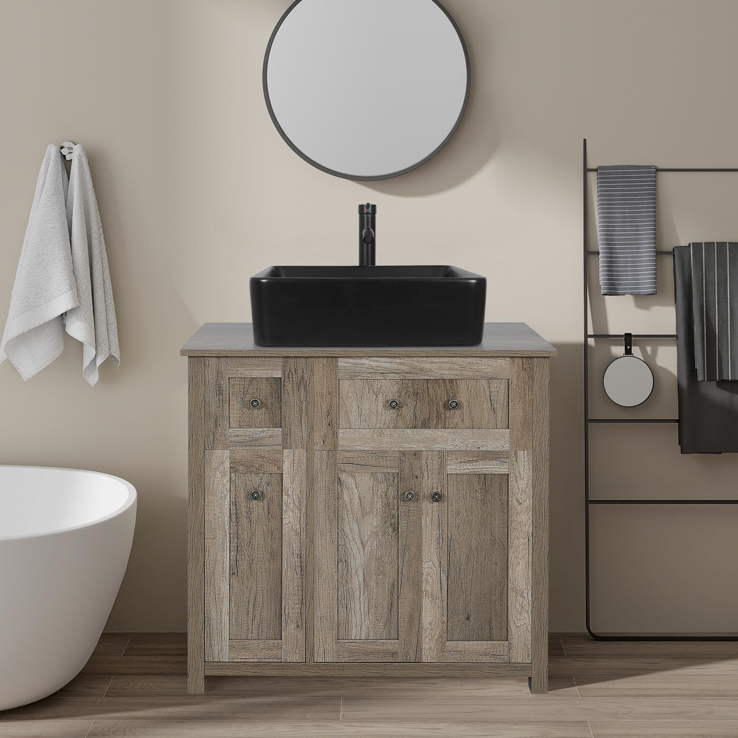 Amazon.com: SOLIDEE Bathroom Vanity, 30 inches Modern Wood Fixture ...
