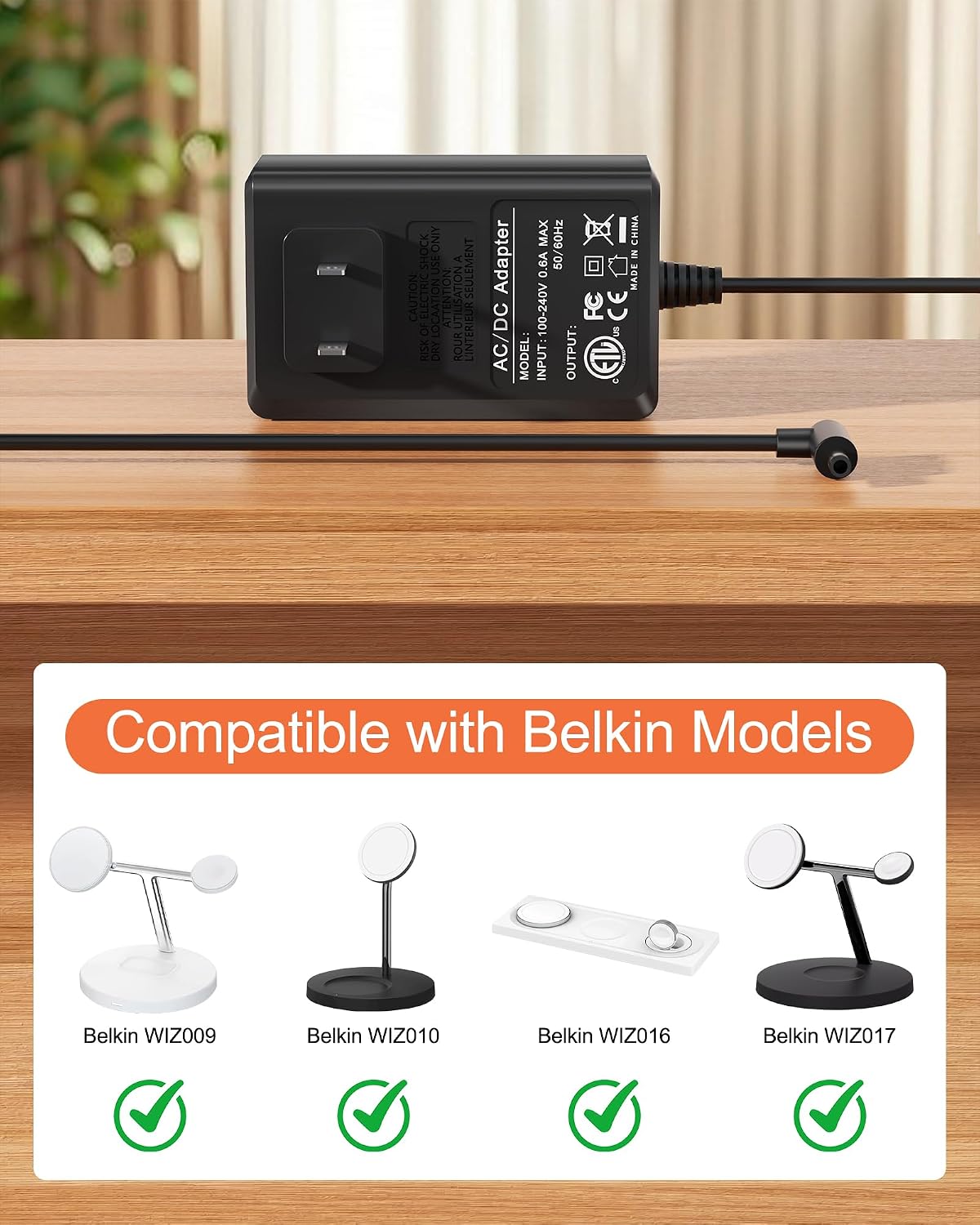 15V AC Aadapter for Belkin Boost Charge Pro (1st Gen ONLY) 2ACR040G image 4
