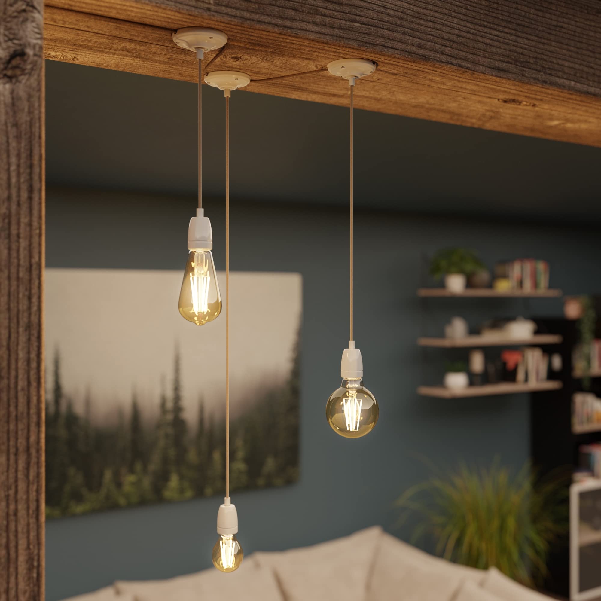 ledscom.de 4x Baldachin, Porzellan, weiß, 105mm Ø