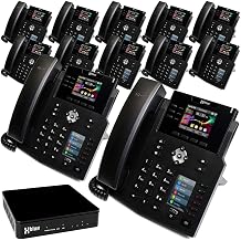 Xblue QB System Bundle with 12 IP9g IP Phones Including Auto Attendant, Voicemail, Cell & Remote Phone Extensions & Call Recording, Black, QB1012