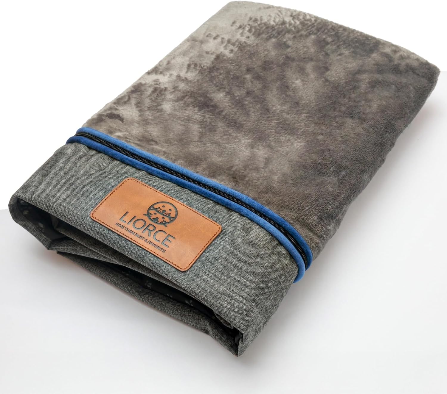 LIROCE Washable Dog Bed Cover Replacement, XXL Wrap-Around Zipper Cover for Orthopedic Memory Faom Dog Bed (48x30x6 inches), Dark Grey