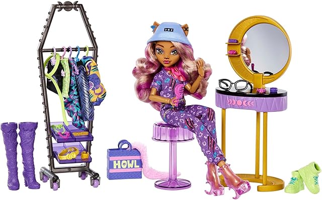 Monster High Studio Clawdeen Wolf Zestaw z lalką i ponad 20 akcesoriami HKY70