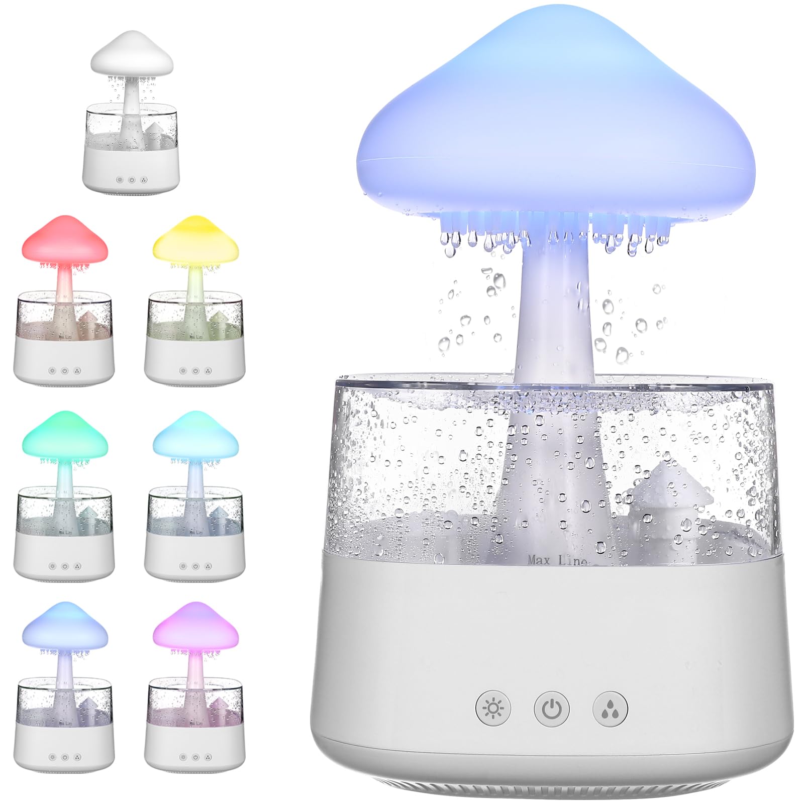 Humidificateur de nuit contre l'air sec avec sons de pluie apaisants