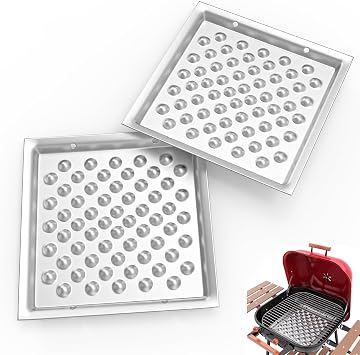 Outspark Carbon Steel Ash Pan for Americana Walk-A-Bout, Swinger, Sizzler, and Traveler Charcoal Grills, Replacement Parts for 1040.8.001,2 Pack