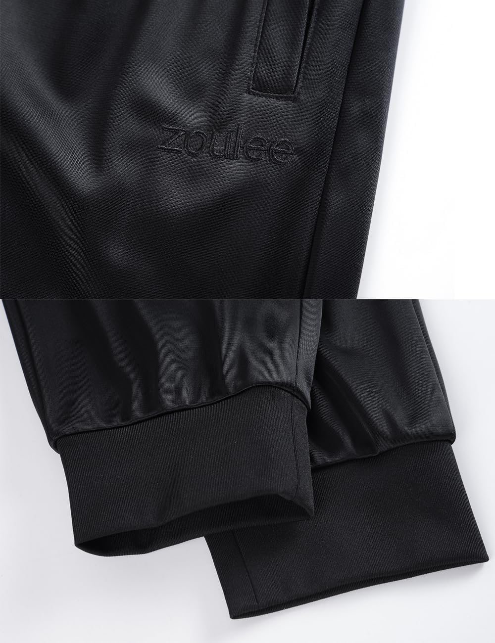 Zoulee Men's Zipper Fly Joggers Athletic Track Pants for Workout and Commute - Image 8