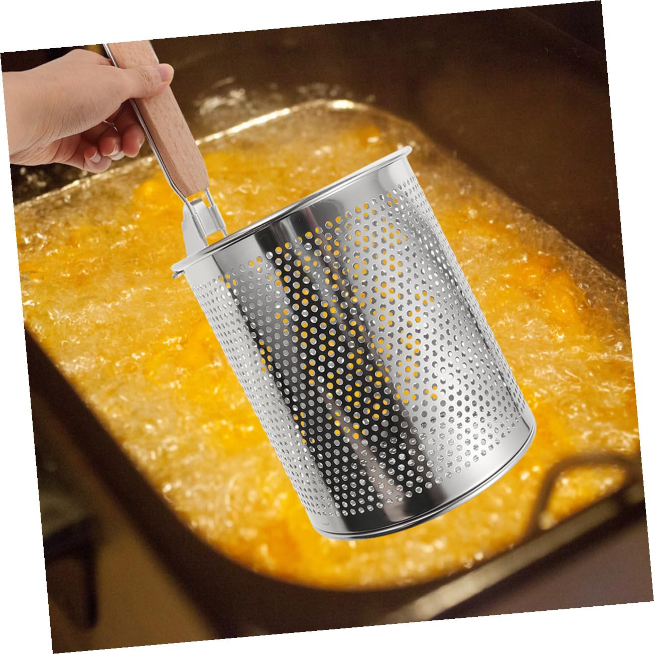 Cesta de Fideos de Acero Inoxidable 2 Piezas con Mango Ergonómico