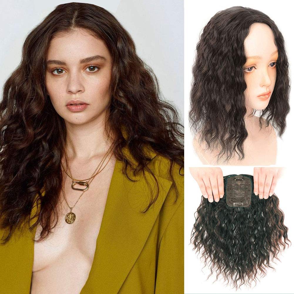 Buy LesafeV Middle Part Fluffy Curly Wavy Hair Topper Clip in 8x12cm