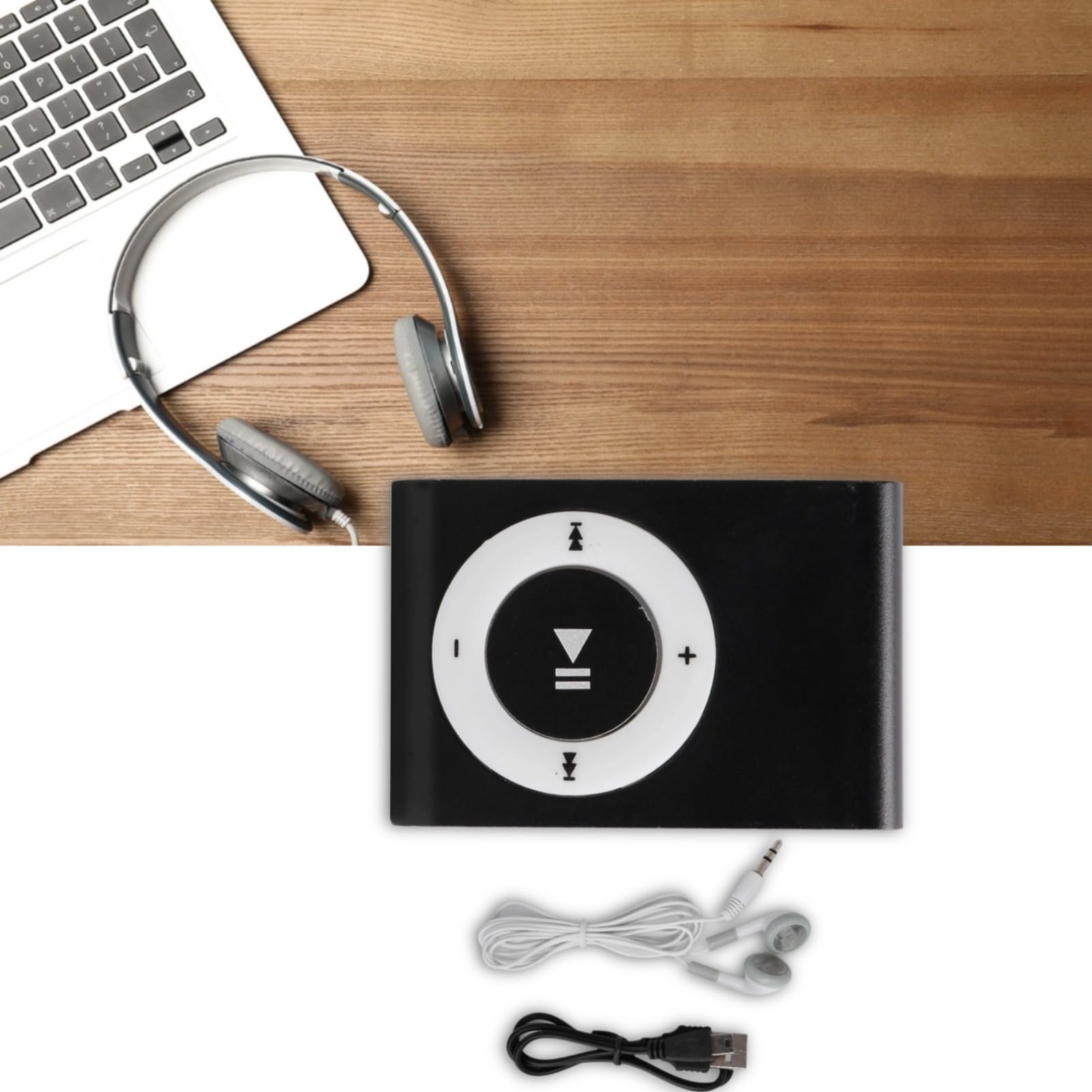 Portable Music Player, Long Battery Life Mp3 Player, Aluminum Alloy Material Clear Sound Music Player, with Earphone and USB Cable (Black)