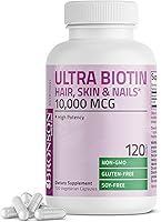 Vista 1 de Bronson Ultra Biotina 10,000 Mcg Suplemento para Cabello, Piel y Uñas, Sin GMO, 120 Cápsulas Vegetarianas