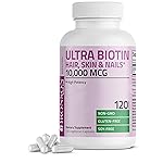 Bronson Ultra Biotin 10,000 Mcg Hair Skin and Nails Supplement, Non-GMO, 120 Vegetarian Capsules