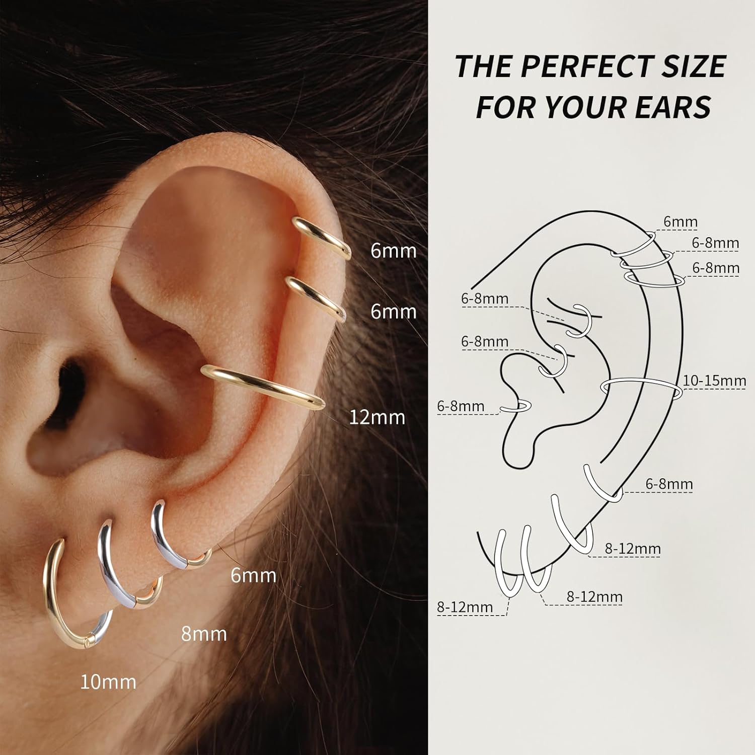 8 Pairs Stud Earrings for Women, Surgical Steel Earrings Set Lightweight and Trendy 316L CZ Cartilage Earlobes Hypoallergenic - Image 3