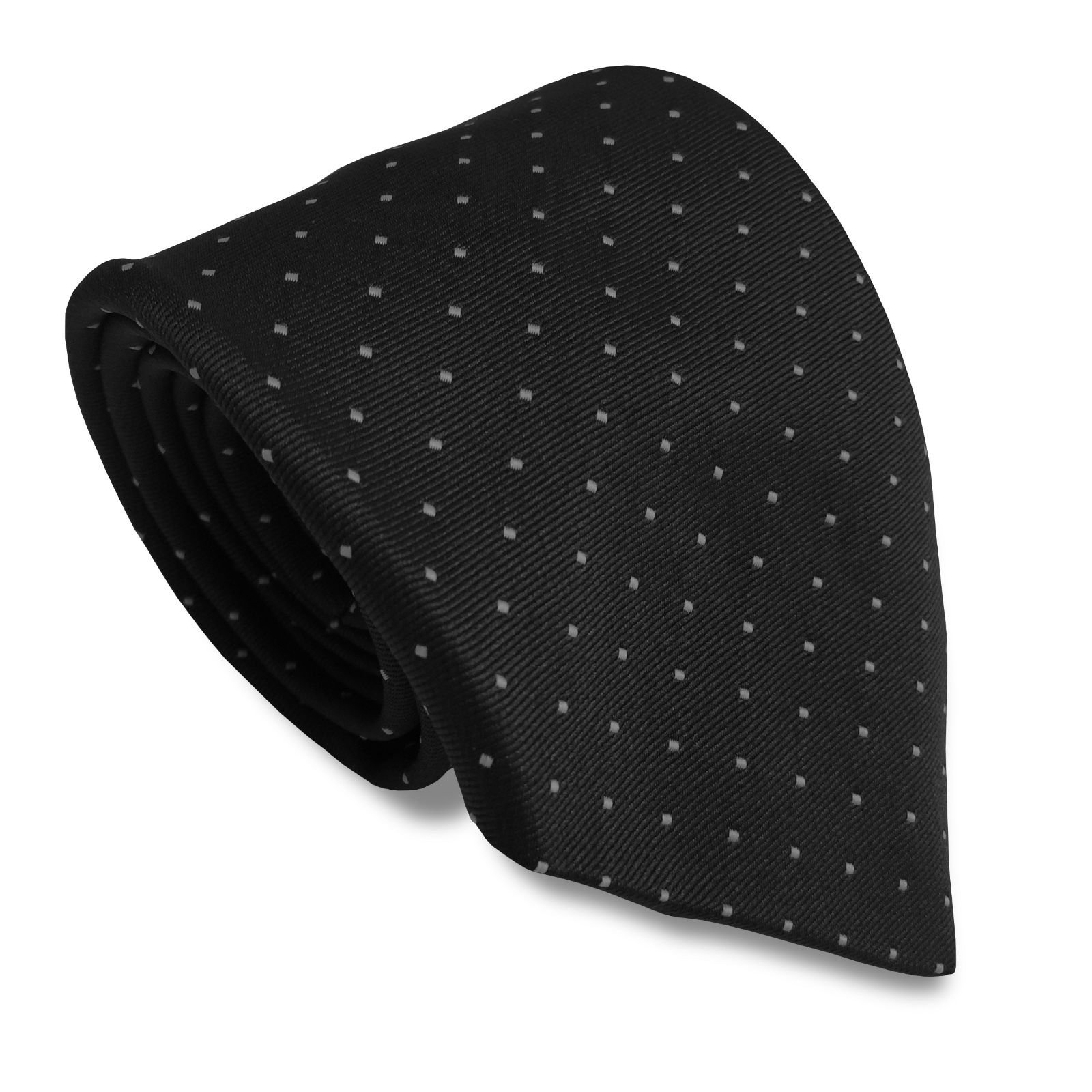 Great British Tie Club Men's Pin Dot Standard Neck Ties (Black)