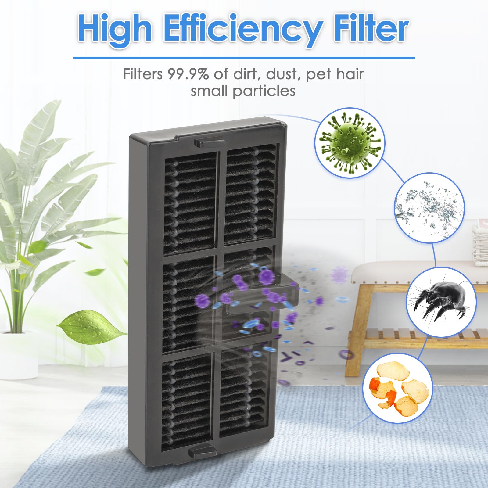 (8 Pack) L10S Ultra Gen 2 Replacement HEPA Filter for Dreame L10S Ultra Gen 2/ L10s Pro Ultra Heat/ L40 Ultra/ X40 Ultra/ X30 Ultra Robot Vacuum Cleaner, Filters Replacement Parts Accessories