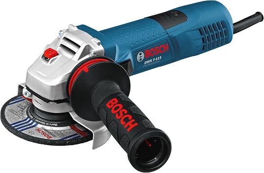 Bosch Professional Corded Angle Grinder GWS 7-115 240V, 720W, incl. Auxiliary Handle, Backing Flange, Locking nut, Protective Guard, Two-Hole Spanner