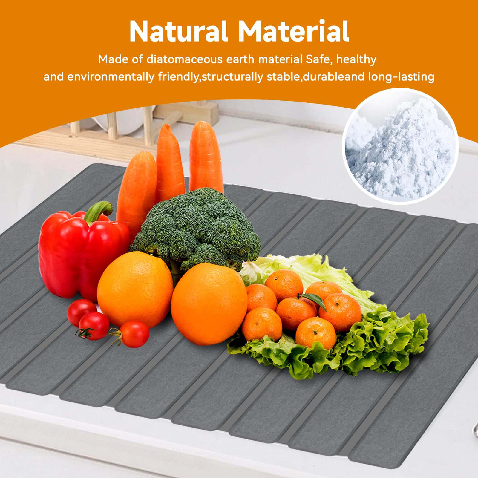 Alfombrilla De Secado De Platos Para Encimera De Cocina, 45,7 X 61