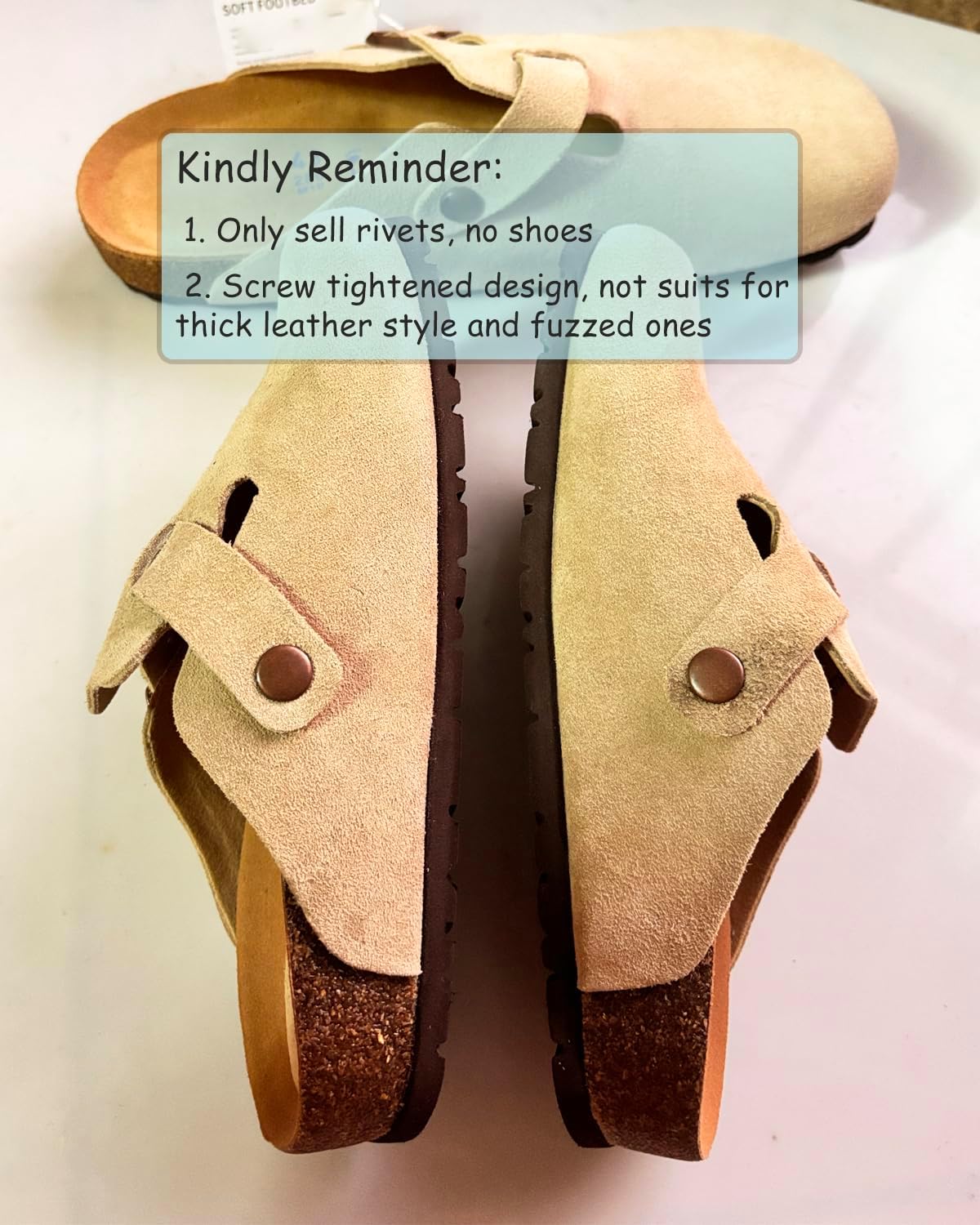Lopau Replacement Rivets for Boston Tokio Mules Clogs Shoes, Replacement Button for Suede Cork Clog Potato Shoes, Footbed Clogs Repair Parts Women Men