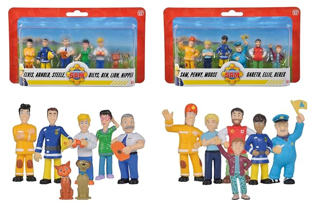 Simba 109252538 - Juego de Figuras de Sam de Bombero, 6 Unidades, 2 Surtidos, Solo se Entrega una versión…