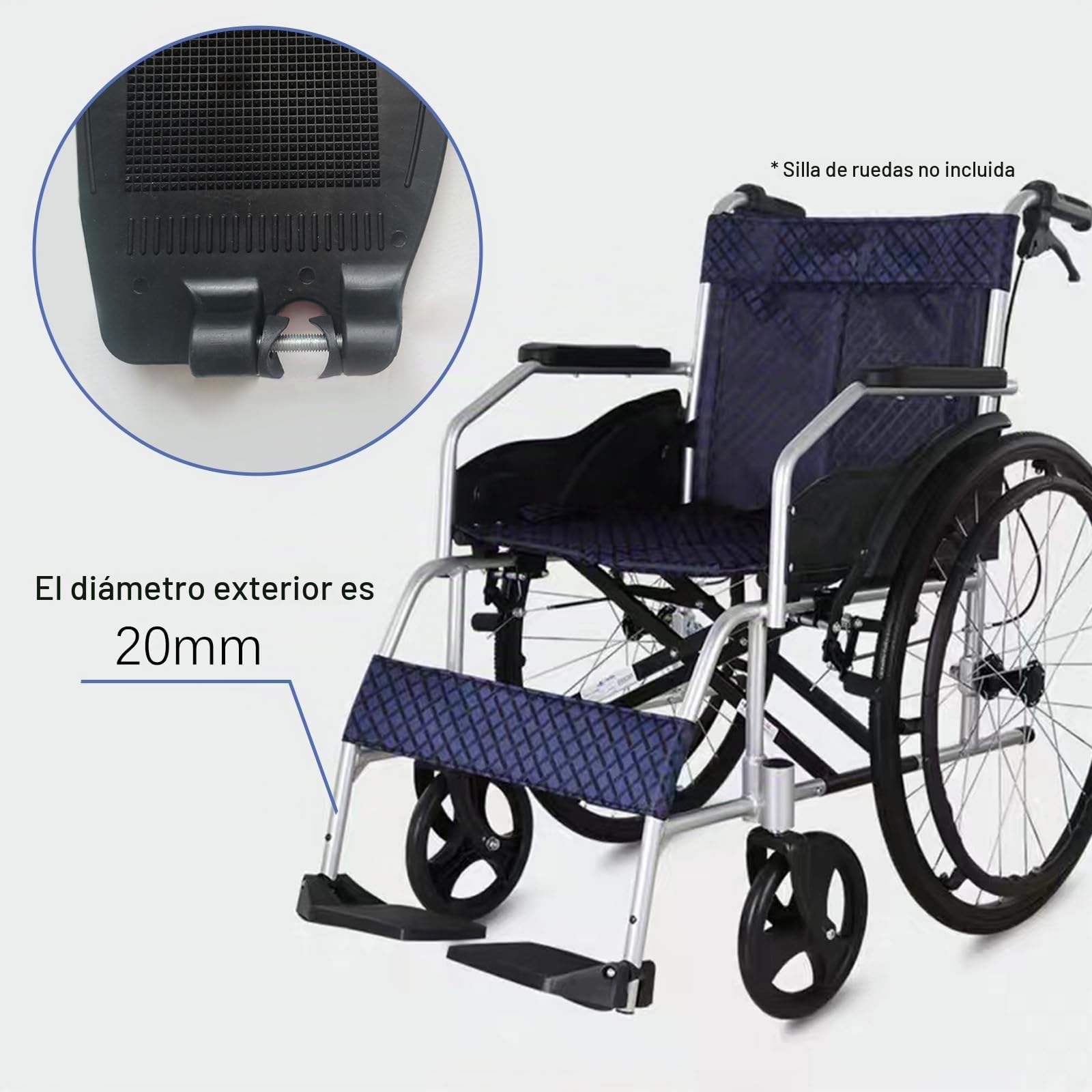 Par De Reposapiés Para Sillas De Ruedas, almohadilla para reposapiés de pedal de pierna, Plástico ABS Engrosado, Antideslizante, Con Textura, Accesorios Para Scooters De Movilidad, 19x16 Cm