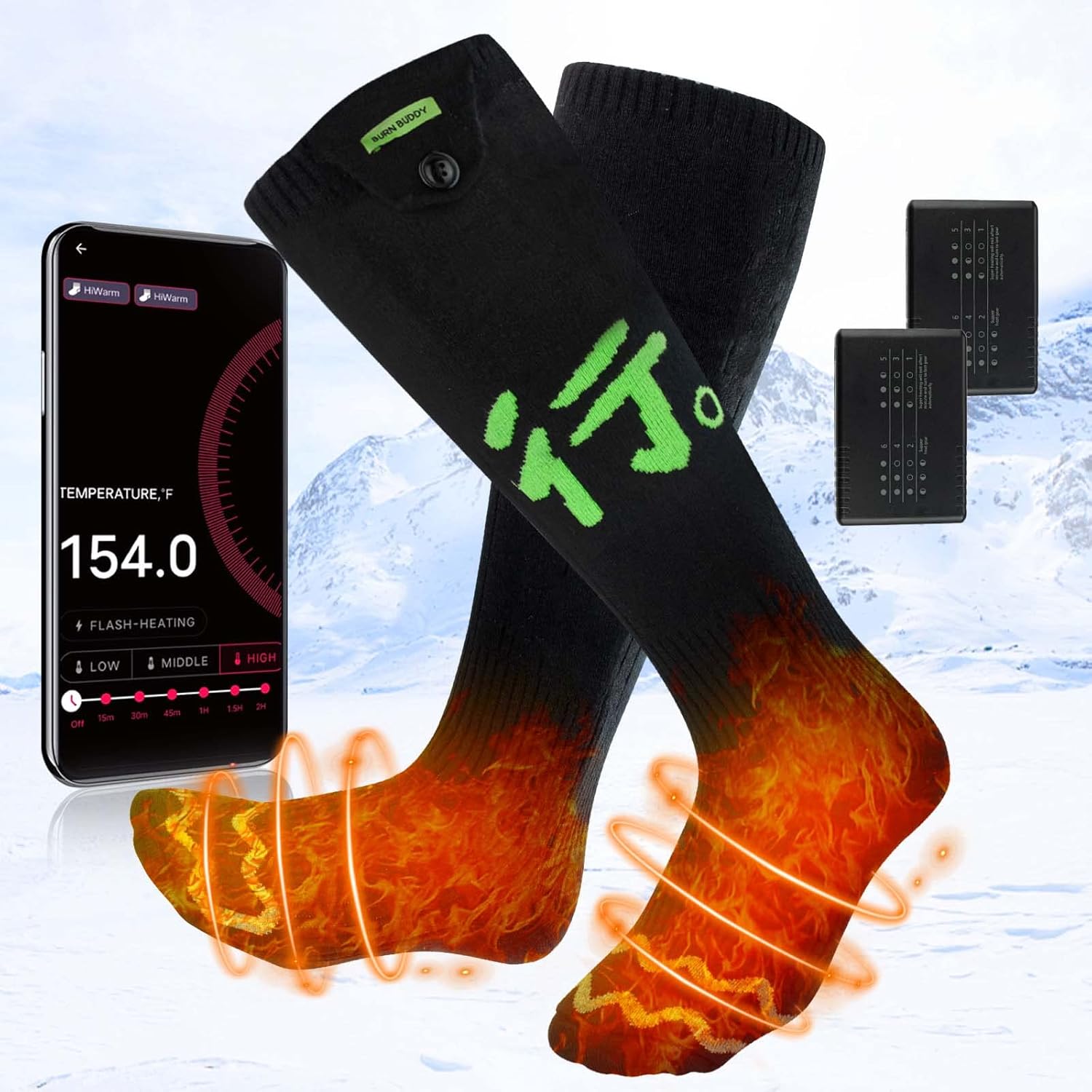 Heated Socks for Men Women, APP Control Battery Heated