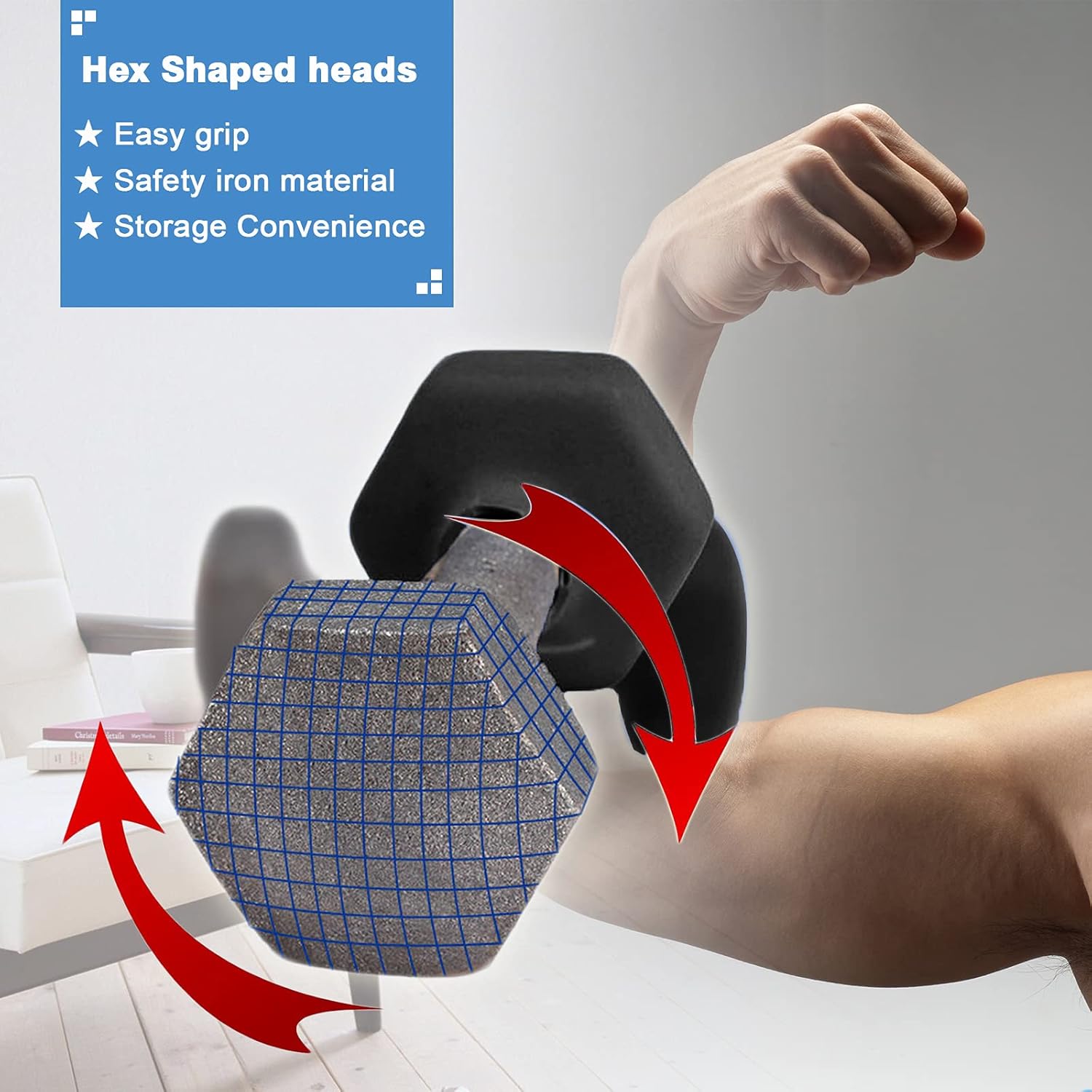 YuniMuse Dumbbells Set of 2 Exact Weights 2/3/4/5/8/10lb Neoprene Coated Dumbbell Set, Matte Non-Slip Surface Hex Shape Colorful Exercise & Fitness Dumbbells (5lb Black, Set of 2) : Sports & Outdoors