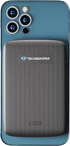 TECHSMARTER Banco de energía inalámbrico magnético de 10000 mAh, cargador de teléfono portátil USB-C PD de 18 W. Compatible solo con iPhone 12, 13,