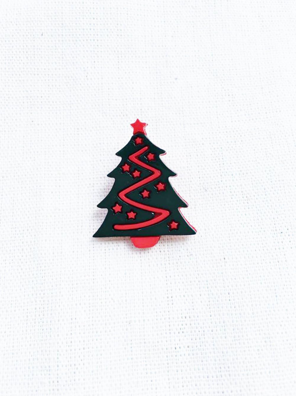 Maguillage Plastic Button Cartoon Christmas Tree Set of 12 Pcs.