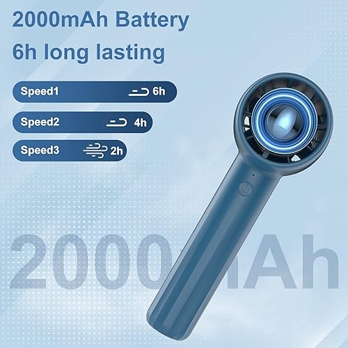 Vista 11 de Ventilador de mano con aromaterapia, pequeño ventilador turbo personal recargable por USB, silencioso mini ventilador de mano portátil, ventilador