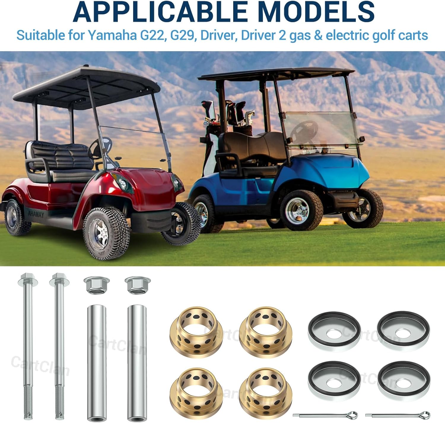 G29 Spindle Repair Kit, G29 Golf Cart King Pin Wear Replacement Kit, Suitable for Gasoline and Electric Models of Yamaha G22, G29, Driver, Driver 2