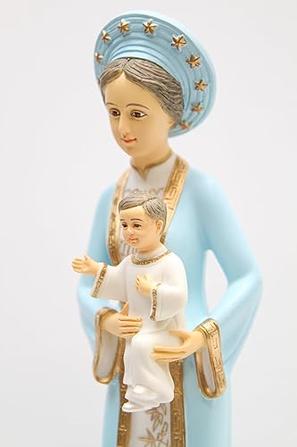 Miniatura 6 de Vittoria Collection Estatua de Nuestra Señora de La Vang de 16 pulgadas para interiores y exteriores, fabricada en Italia