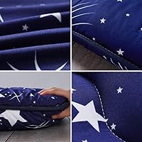 Vista 373 de Colchón futón japonés de piso gris constelación, de piso tatami, portátil, para acampar, para niños, sofá cama plegable enrollable con protector