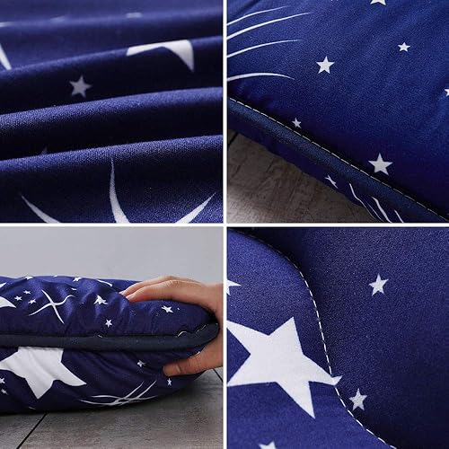 Miniatura 373 de Colchón futón japonés de piso gris constelación, de piso tatami, portátil, para acampar, para niños, sofá cama plegable enrollable con protector de