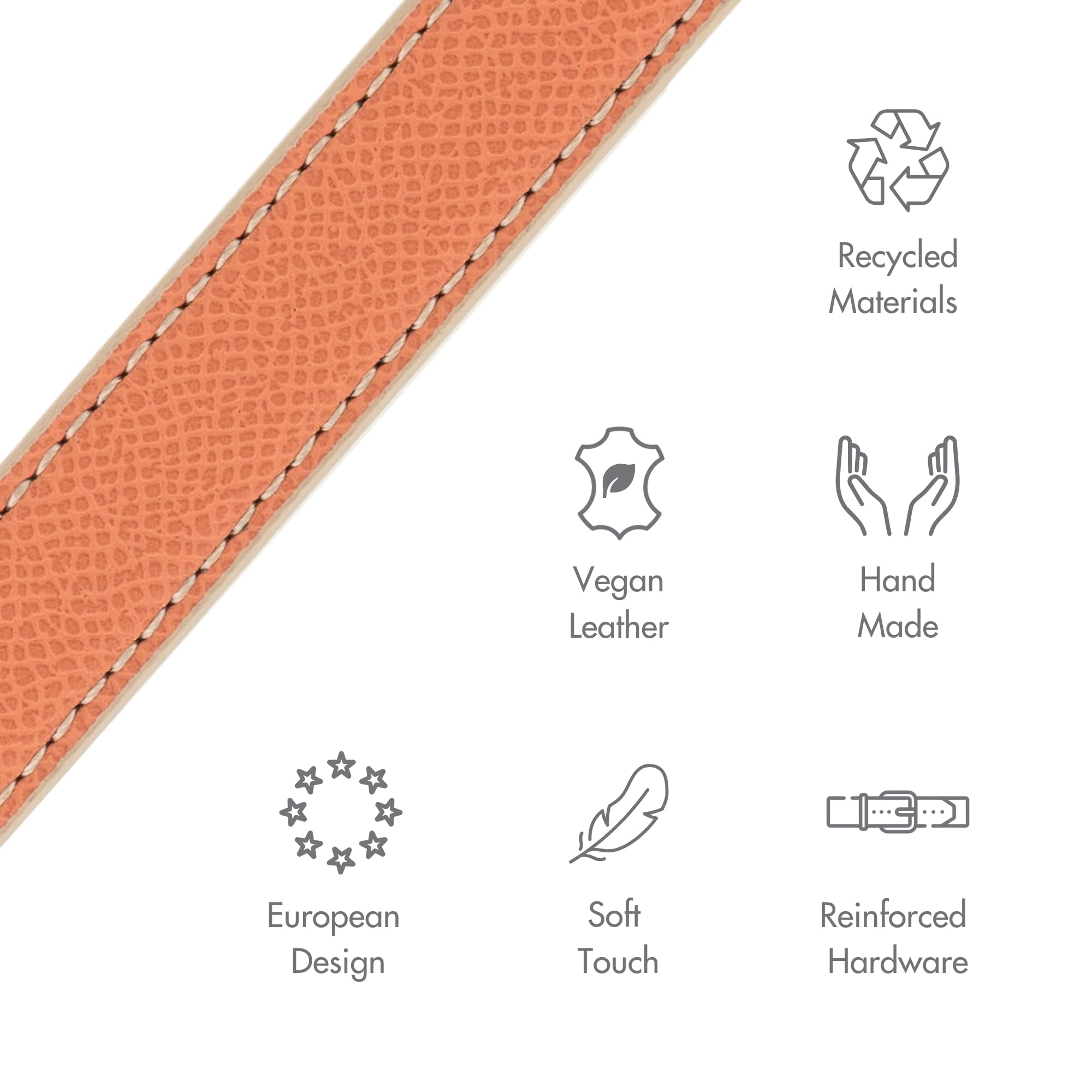 NINA WOOF Rio Hundehalsband aus Veganem Leder – Gepolstertes Luxus-Halsband Mit Verstellbarer Schnalle – Für Kleine Bis Große Hunde