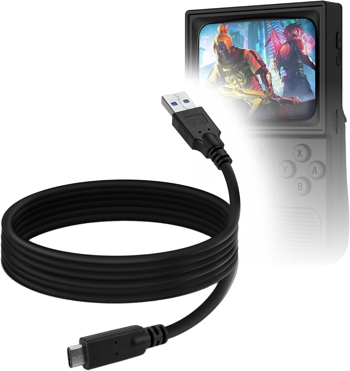 BoxWave Cable Compatible with xiskt R36T (3.5) - DirectSync - USB 3.0 A to USB 3.1 Type C, USB C Charge and Sync Cable - 6ft - Black