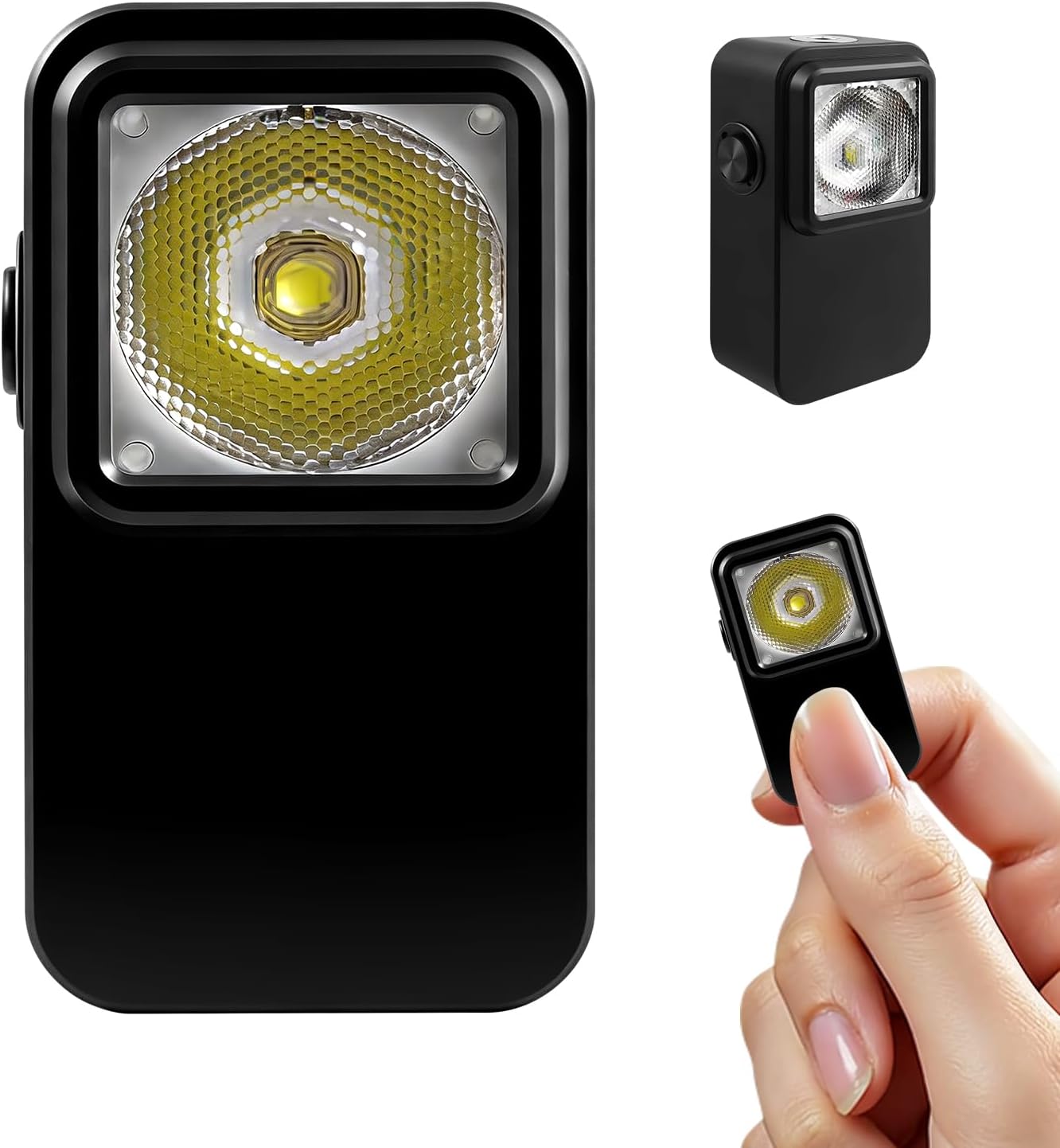EDC Flashlight Clip-on Light, 360 Lumens Rechargeable Compact Pocket Clip Light, Dual Sources Magnetic Lights for Signaling, Cycling, Outdoor or Indoor Use