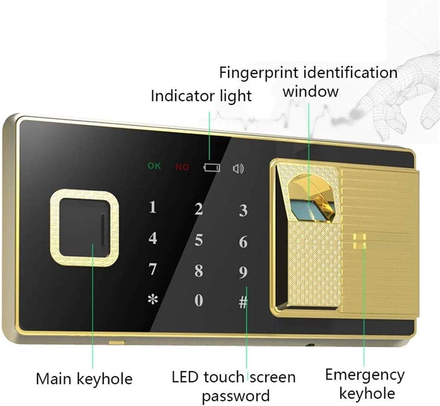 Digital Safe-Electronic Steel Safe with Keypad Jewelry Passports-for Home Business or Travel (Color : Red) (Red)
