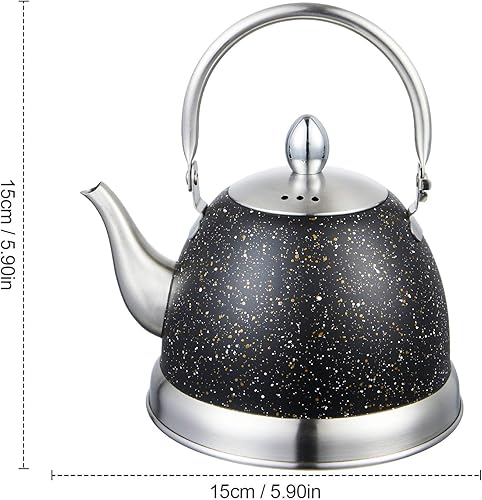 Miniatura 5 de Creative Home - Tetera de acero inoxidable de 1.0 cuartos de galón con mango plegable, cesta infusora extraíble para bolsa de té, hojas de té