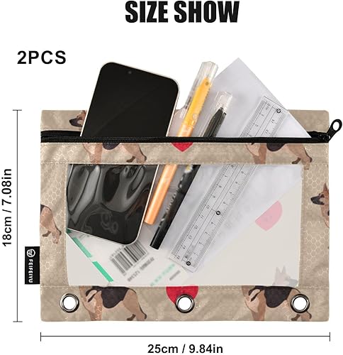 Miniatura 8 de Estuche para carpetas de hojas de dinosaurio rosa y gris, resistente para carpetas de 3 anillas, estuche de suministros de oficina y escritorio,